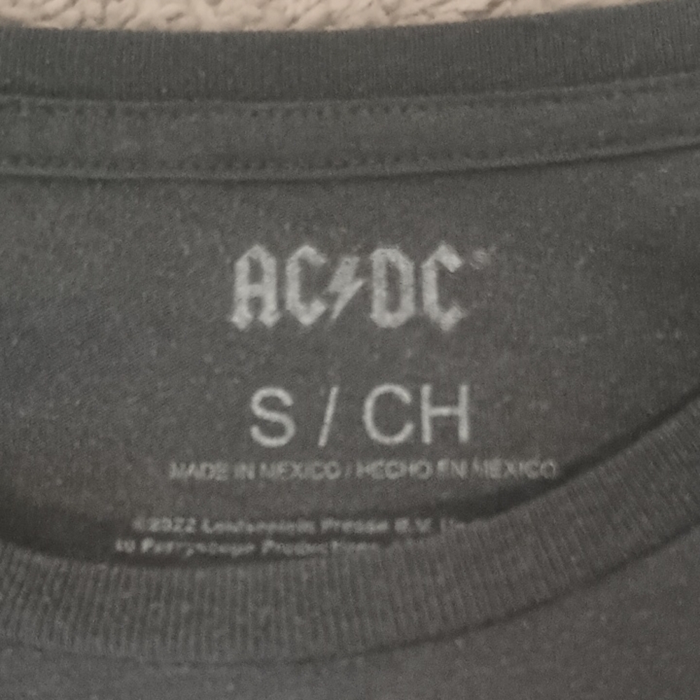 AC/DC Black Tee with Red and Blue Tour Design - Picture 3 of 6